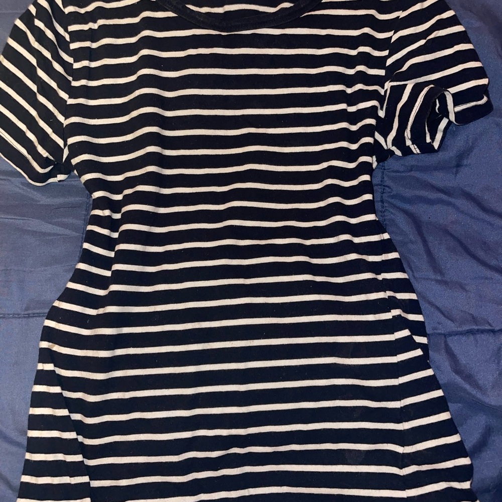 H&M Black and White Striped Top